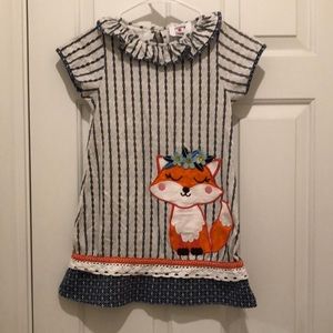 Girls Counting Daisies cute FOX dress, Size 7